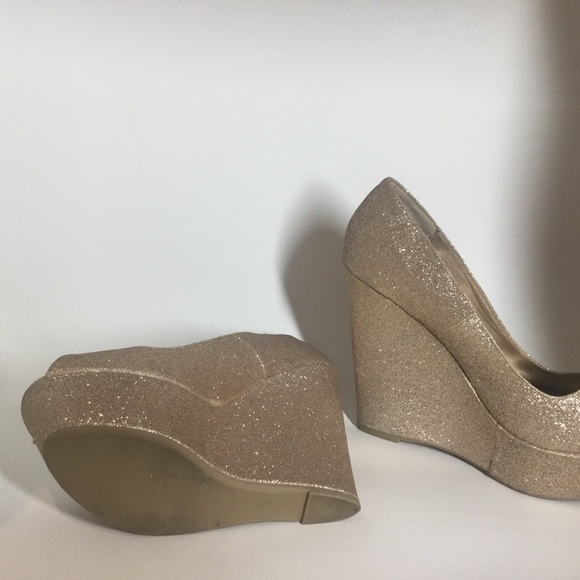 Deb, Gold Sparkly, Platform Cushioned Insole, - Picture 6 of 9